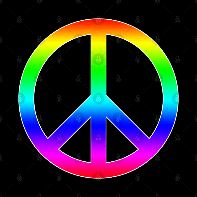 Rainbow Peace Sign by alienfolklore