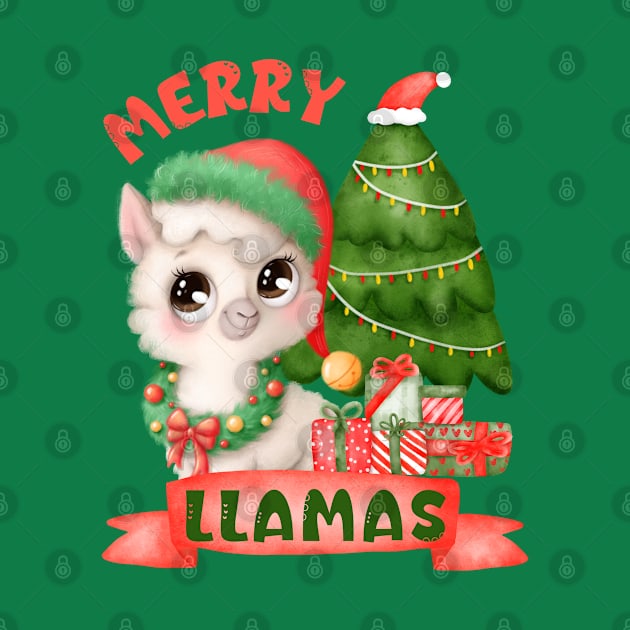 Adorable Santa Baby Llama, Merry Llamas by MzM2U