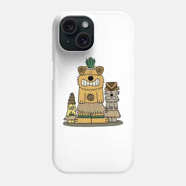 Tiki Airedale Scottish Terrier and Budgie Phone Case by Hallo Molly