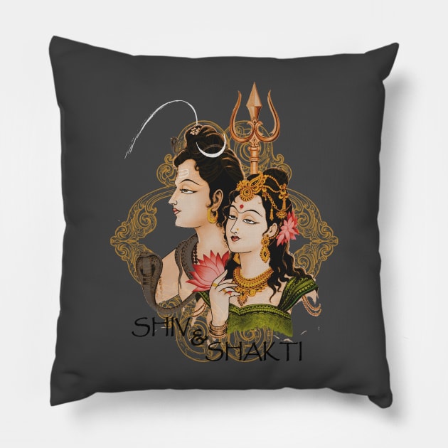 SHIV & SHAKTI Pillow by swarna artz