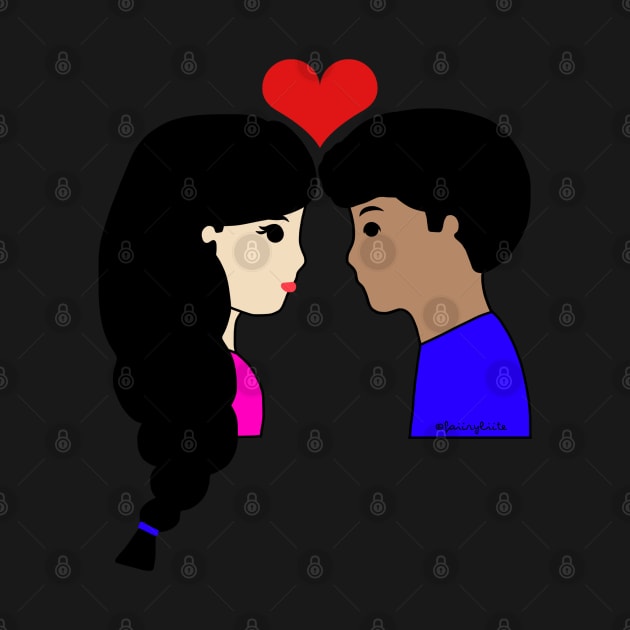 Mixed Race Couple Love Cartoon by faiiryliite