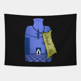 Alice in Wonderland Bottle Silhouette Tapestry