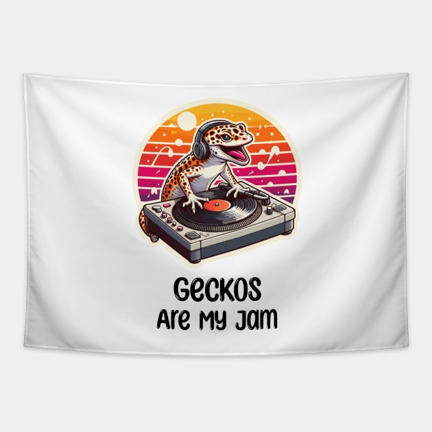 Gecko DJ Music Tapestry by dinokate