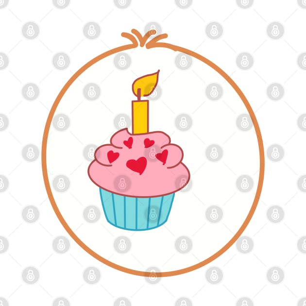 Pink cupcake - Birthday Bear symbol by tailspalette