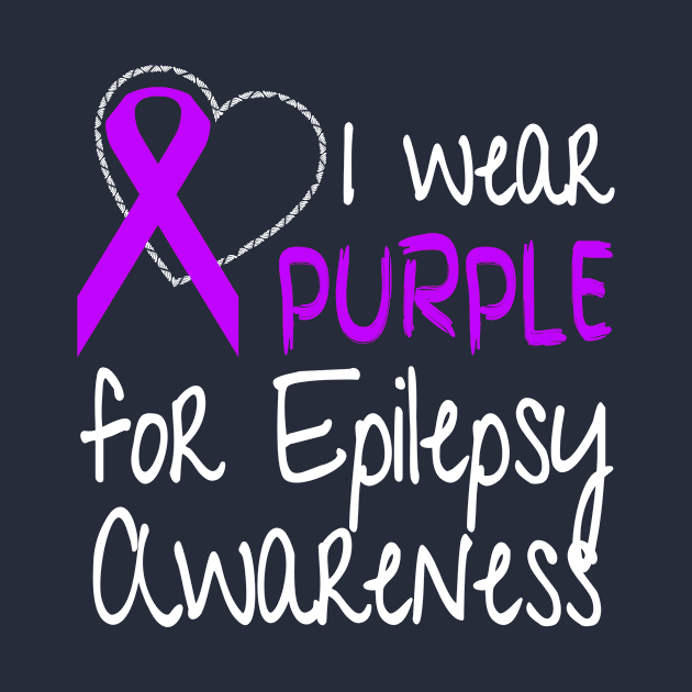 I Wear Purple For Epilepsy Awareness Ribbon design by nikkidawn74