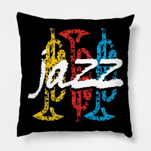 Fancy Typographic Jazz Themed Design Pillow