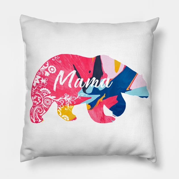 mama bear Pillow by clownverty