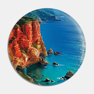 Dreamcore Realistic Top View of a Coast Pin