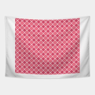 Pink quatrefoil geometric pattern.Shades of color Tapestry