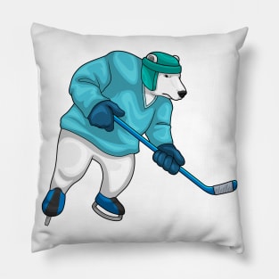 Polar bear Ice hockey Ice hockey stick Pillow