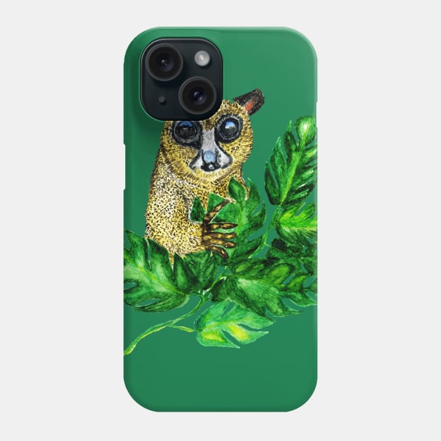 Cartoon lemur Phone Case by AnnArtshock