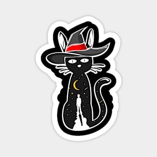 black cat witch Magnet