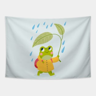 Little Frog In The Rain Tapestry