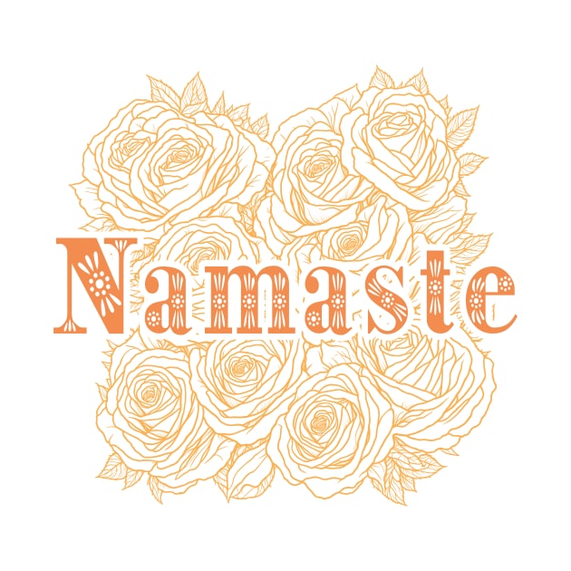 Namaste Roses Outline Design by ArtMichalS