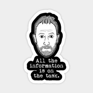 Alex Horne - Taskmaster - All The Information Is On The Task Magnet