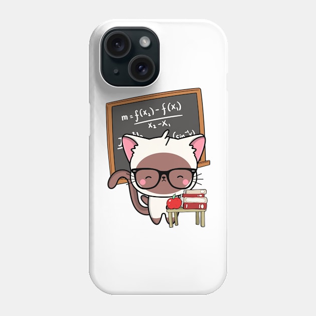 Funny White Cat is teaching Phone Case by Pet Station