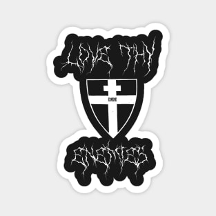 Love Thy Enemies Black Metal Orthodox Cross Shield Eirene Magnet