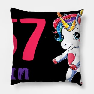 I Turned 57 in quarantine Cute Unicorn Pillow