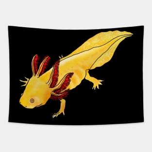 Gold Albino Axolotl Tapestry