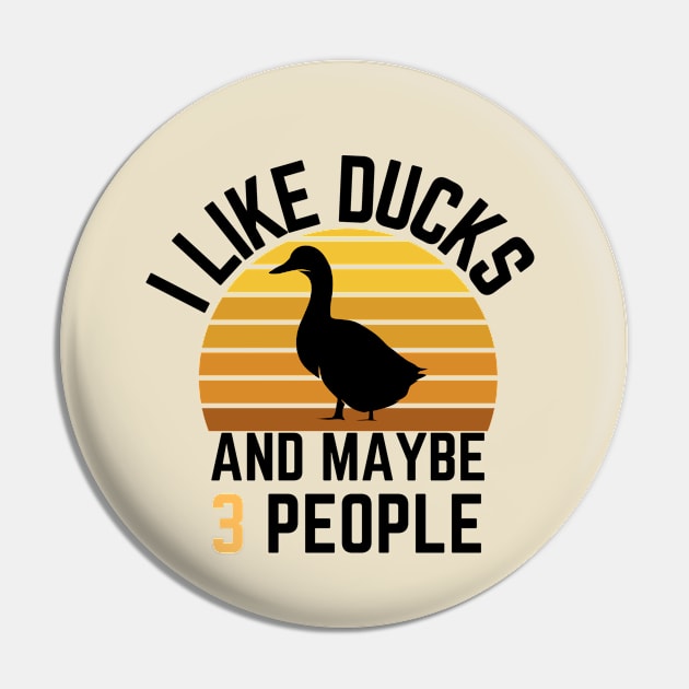 I like ducks and maybe 3 people: Sunset Retro Vintage Pin by GoodWills