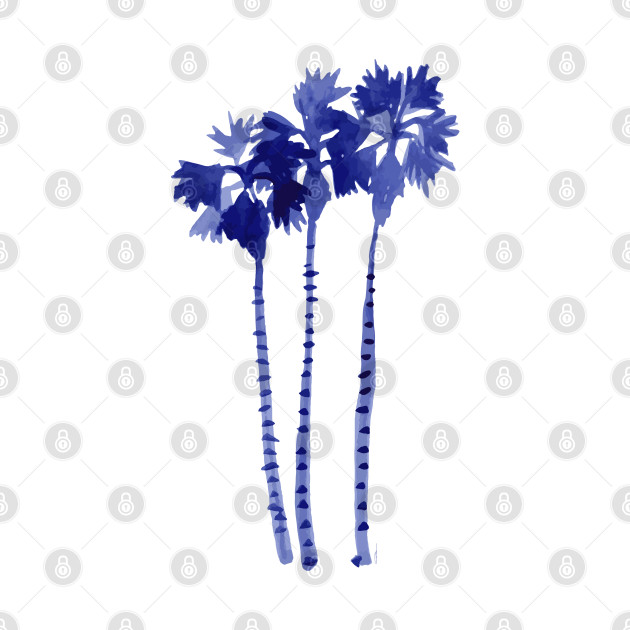 Blue Palm Trees by Limezinnias Design