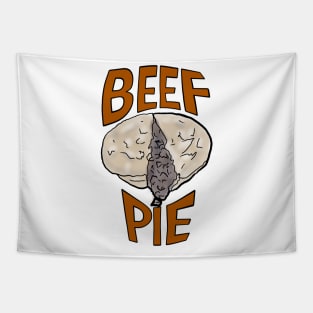 Beef pie - meat pie - dripping mince - graphic text Tapestry