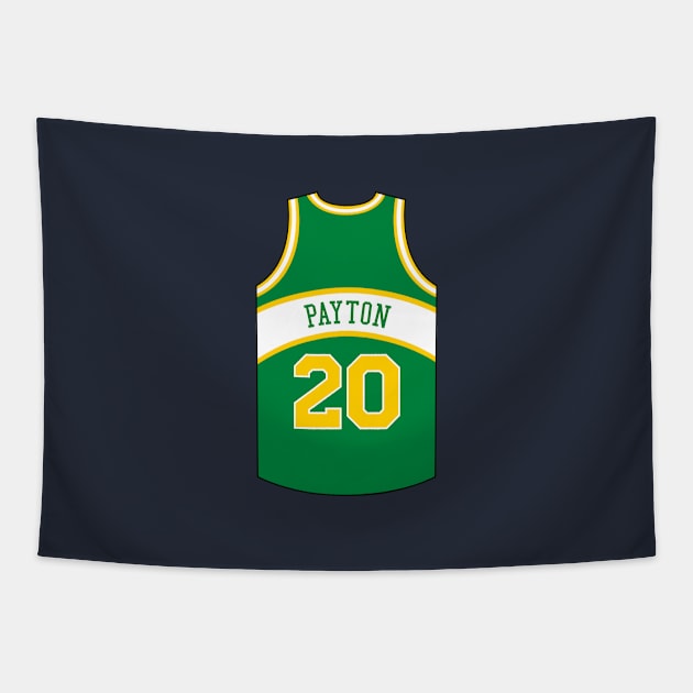 Gary Payton Seattle Supersonics Jersey Qiangy Tapestry by qiangdade