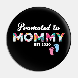 Promoted to Mommy Est 2020 First Time Mom Floral Mother Gift Pin