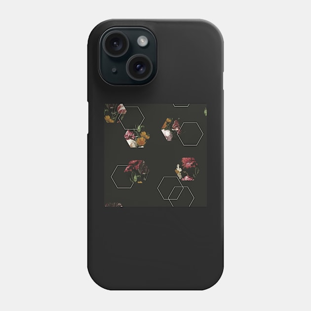 Classic baroque vintage floral painting geometric pattern Phone Case by InkLove