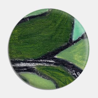 Sap Green Abstract Art Pin