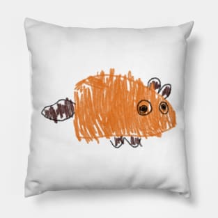 Crayon drawing of a mouse Pillow