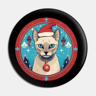 Tonkinese Cat Xmas, Love Cats Pin