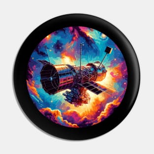 Galactic Observer - Hubble Space Telescope in Cosmos Pin