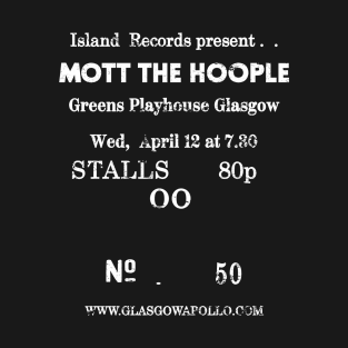 Mott The Hoople Friday April the 12th 1972 Green's Playhouse Glasgow T-Shirt
