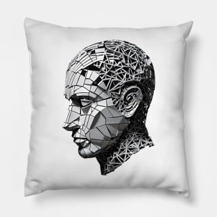 Metal Mosaic Extraterrestrial: Sculpted Wonders of Alien Artistry Pillow