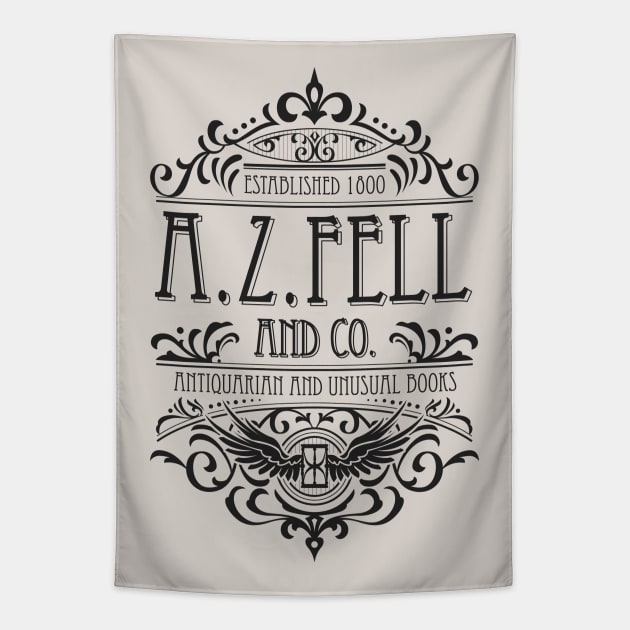 Good Omens: A.Z. Fell Book Shop (dark) Tapestry by firlachiel