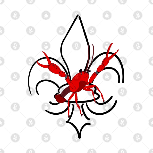 Fleur de lis crawfish by Stephanie Kennedy 