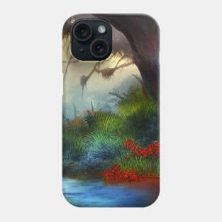 Beautiful Fantasy Landscape with Tree and River Phone Case