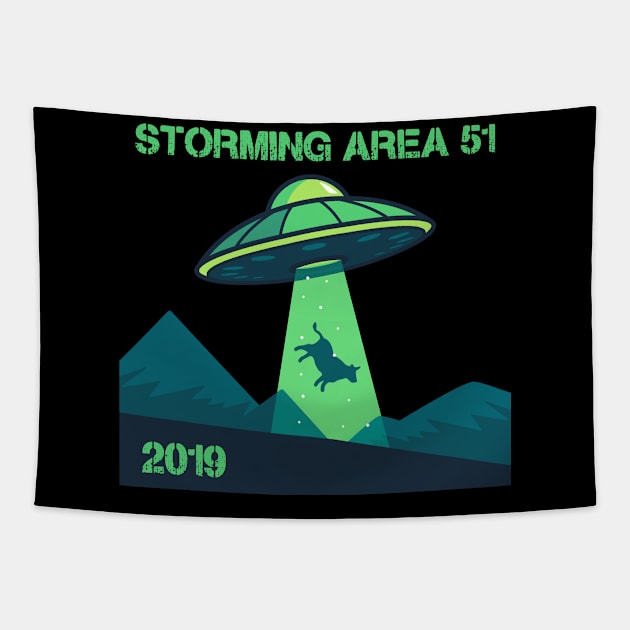 Storming Area 51 Tapestry by WMKDesign