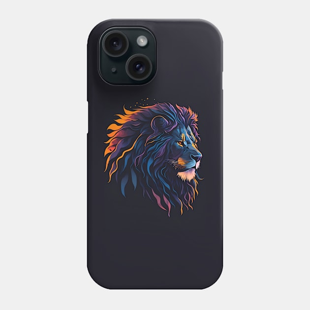 Splendid Feline: The Multicolored Lion Phone Case by goldrad