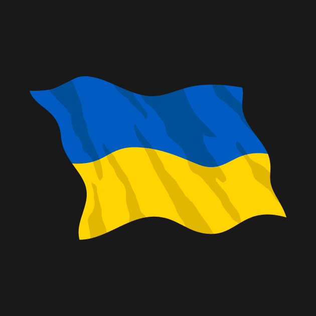 Waving Ukraine Flag Beautiful Blue and Yellow by hobrath