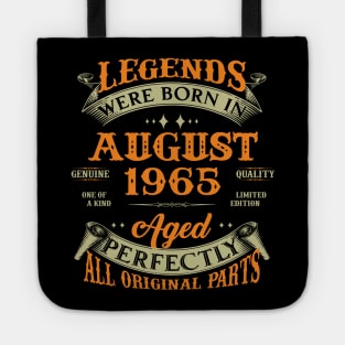 58th Birthday Gift Legends Born In August 1965 58 Years Old Tote