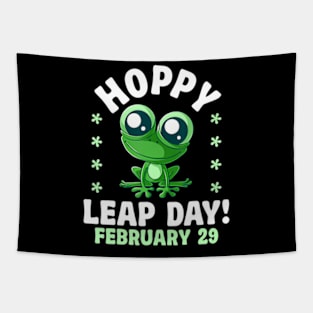 Funny Frog Hoppy Leap Day February 29 Birthday Leap Year Tapestry