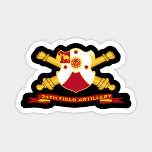 24th Field Artillery w Br - Ribbon Magnet