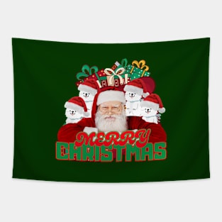 SantaClauswithfourdogsMerryChristmas Tapestry