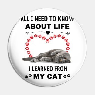 All I Need To Know About Life I Learned From My Cat Pin