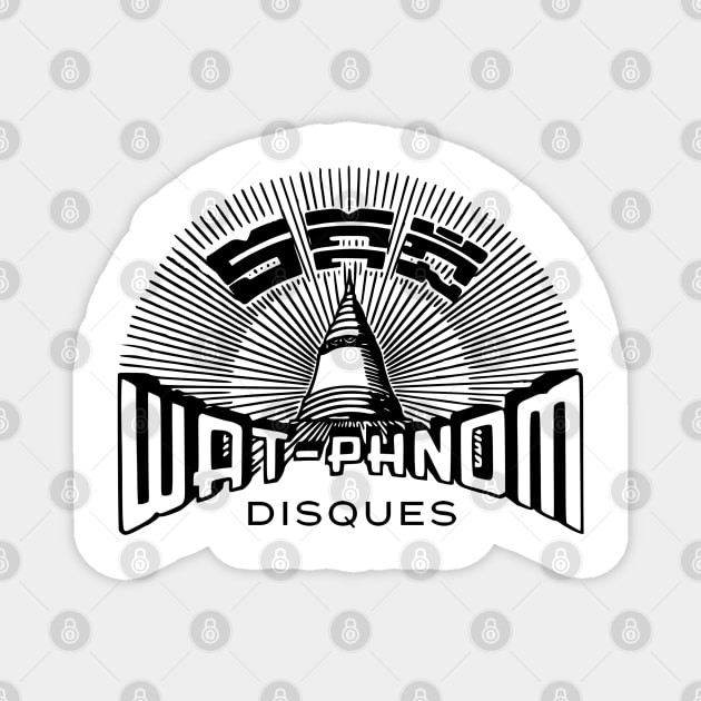 Wat Phnom Disques Logo Vintage Cambodian Record Label 60s Magnet by walltowall