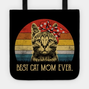 Vintage Best Cat Mom Ever - Cat Mother_s Day Gift Tote