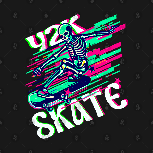 Skeleton Skateboarding Y2k by Outrageous Flavors