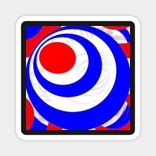 Blue, white, red and round II Magnet